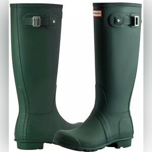 HUNTER Women's Original Tall Rain Boot/Dark Green/Size: 10